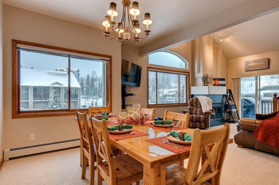 Dining area great for games and socializing after meals.