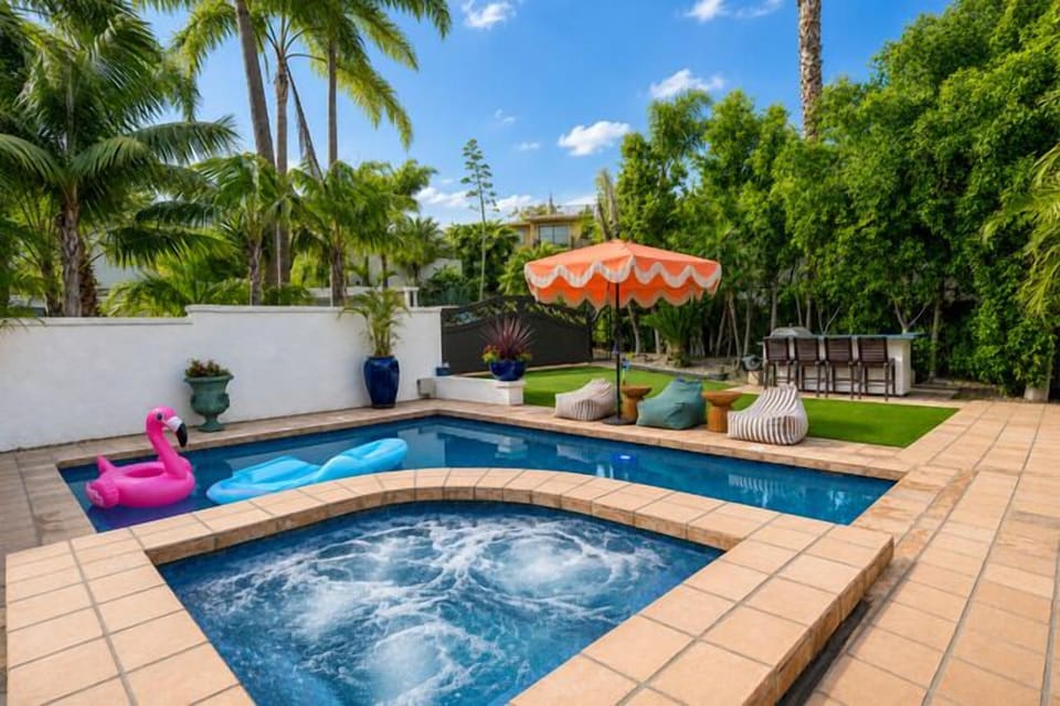 Slip into the heated pool and enjoy the glow of LED lit fountains, a stunning setting designed for relaxed afternoons and refreshing evening swims.