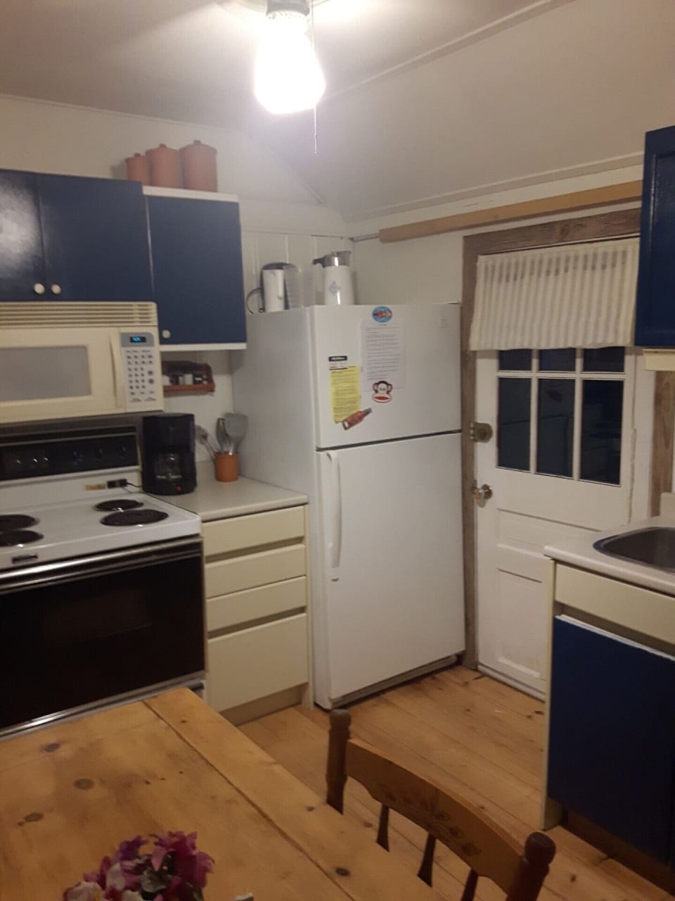  Fridge, Stove , Microwave,   coffee maker, 4 slice toaster , pots & pans