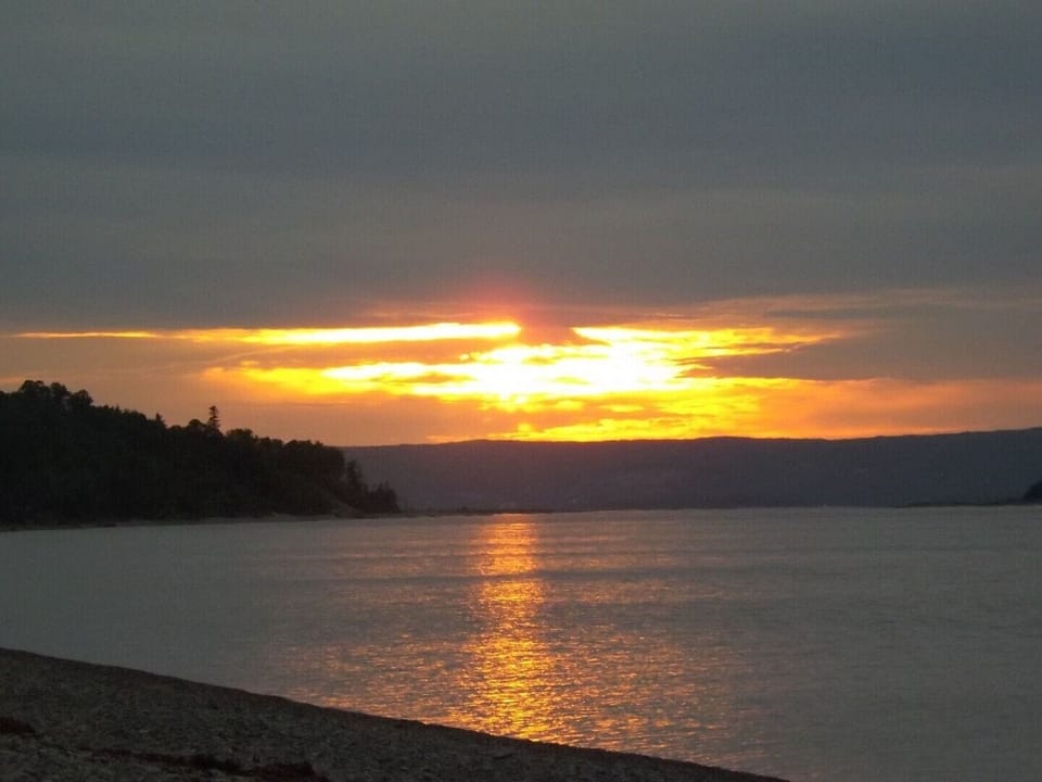 sunset down at the beach
