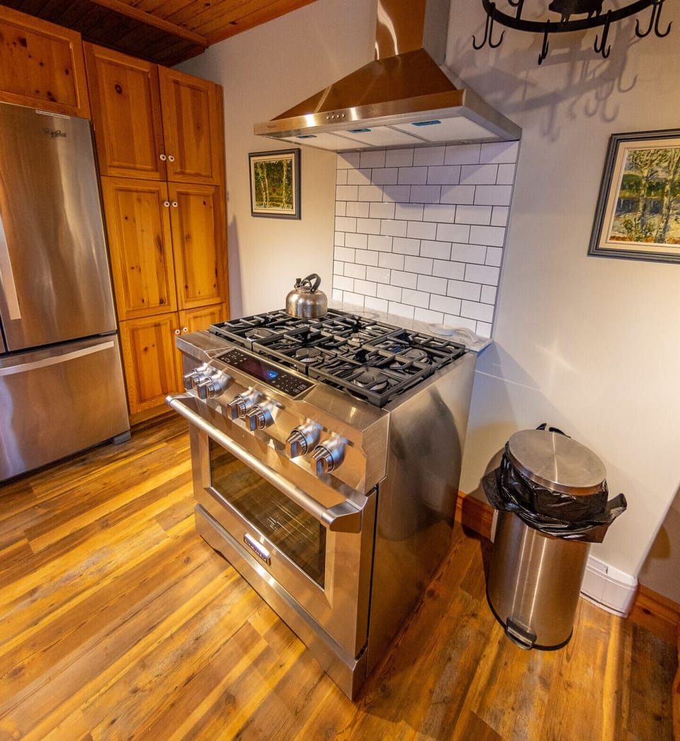 Stainless steel gas stove, what wondrous meals you could cook here or have cooked for you.
