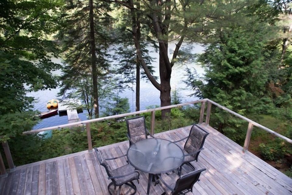 Patio looking onto lake.