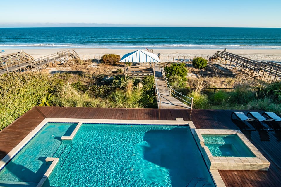 Private Swimming Pool and Beach Walkway with Gazebo