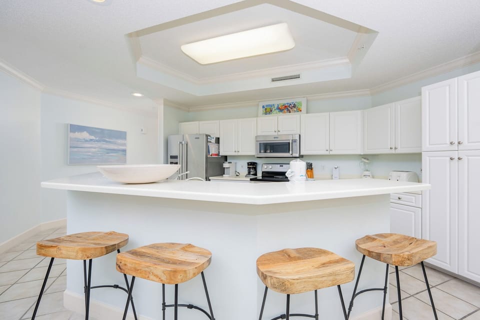 Gather around the barstools to explore delicious recipes and enjoy quality time with your favorite people in the kitchen
