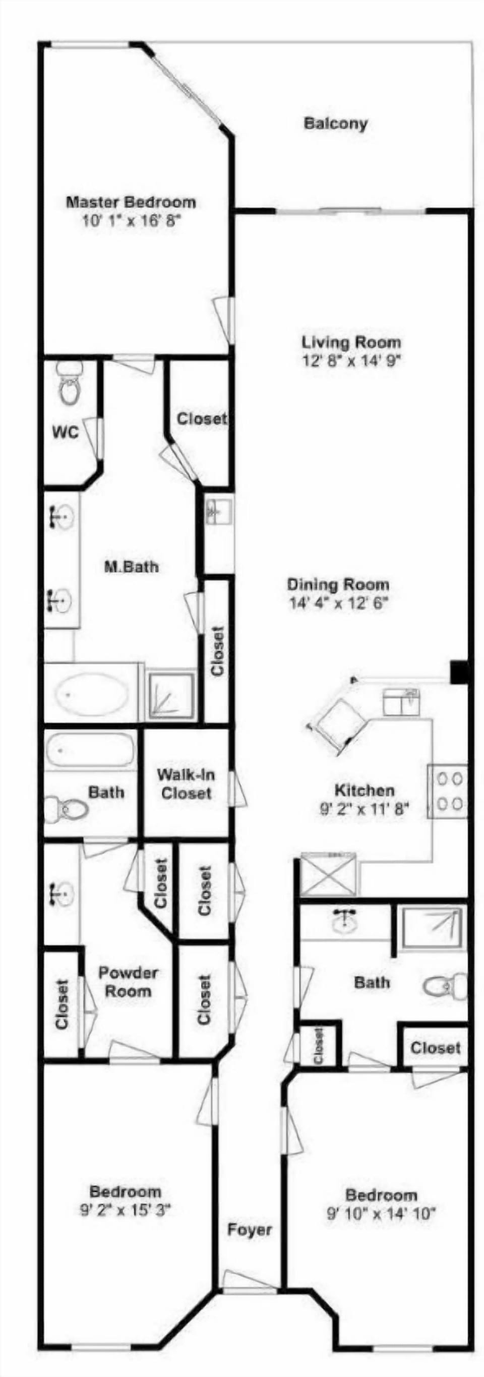 This floor plan showcases a well-designed layout featuring spacious living areas, a modern kitchen, and comfortable bedrooms