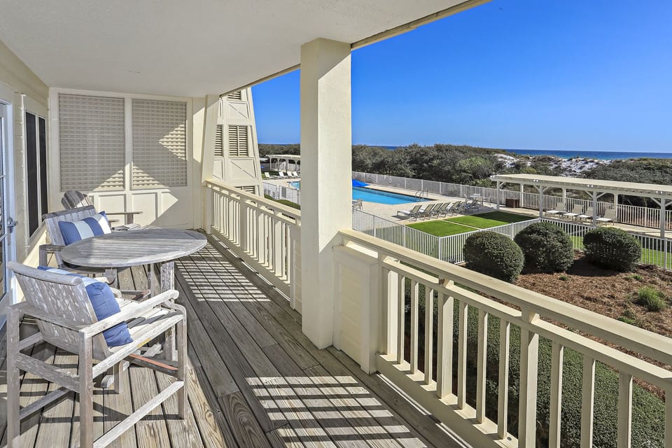 Beachside #5 - Watercolor - Balcony with Gulf Views