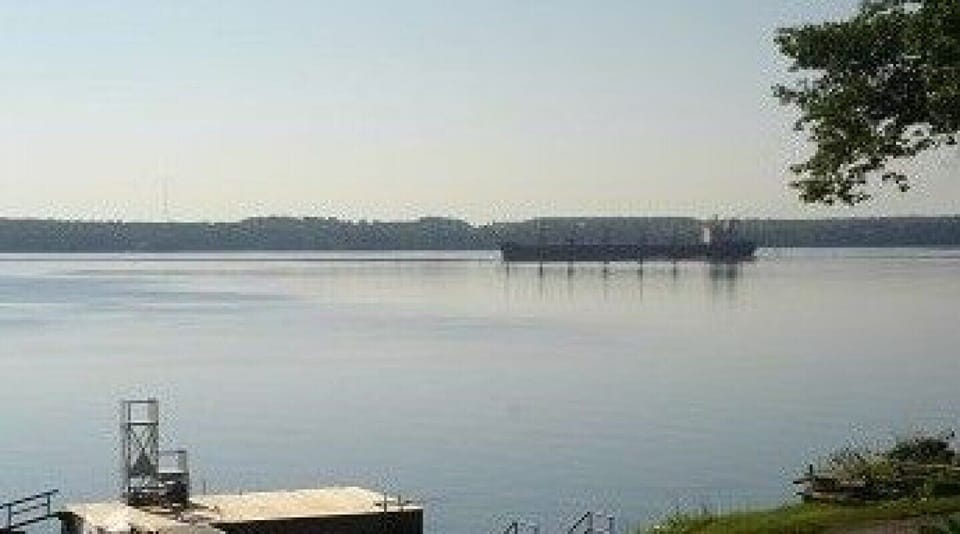 A photo of one of the main ships that sail past every day.