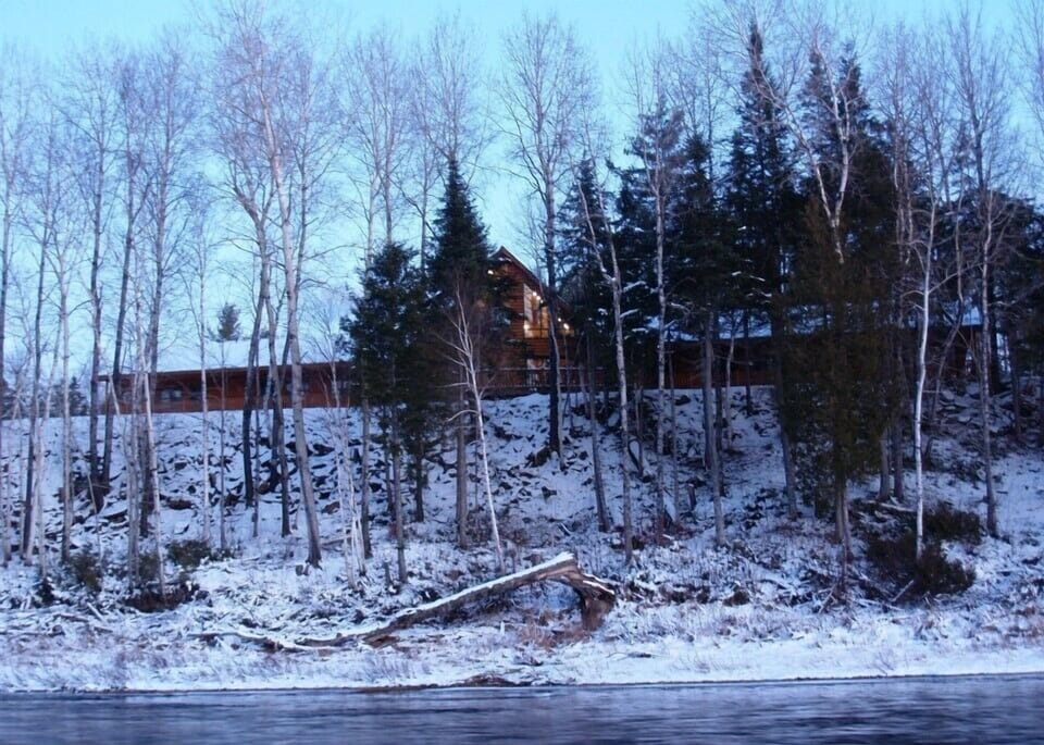 View of Lodge on high banks
