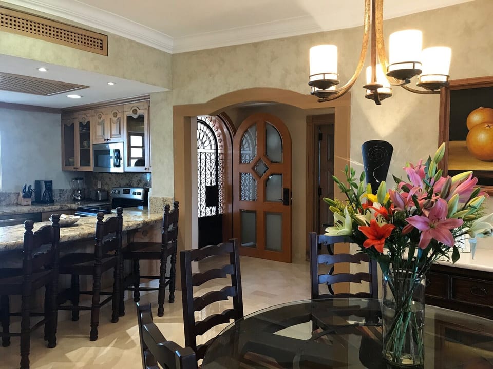 Dining Room to Foyer and front entry. 