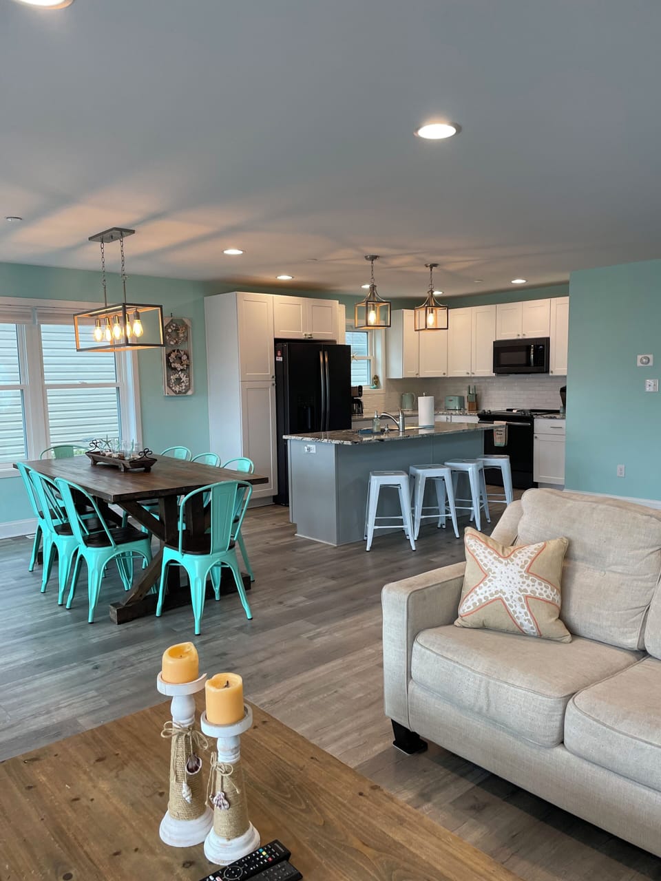 Dining table with seating for 8 plus 4 bar stools