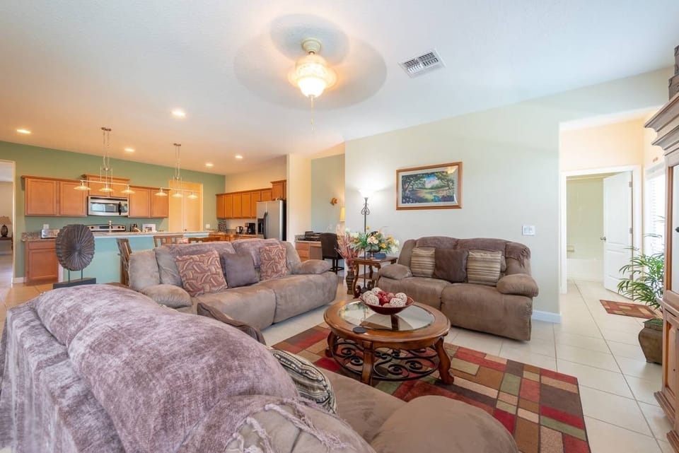 Open Floor Plan Family Room and Kitchen
