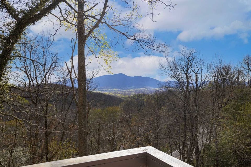 Spectacular View of Grandfather Mountain from the Deck