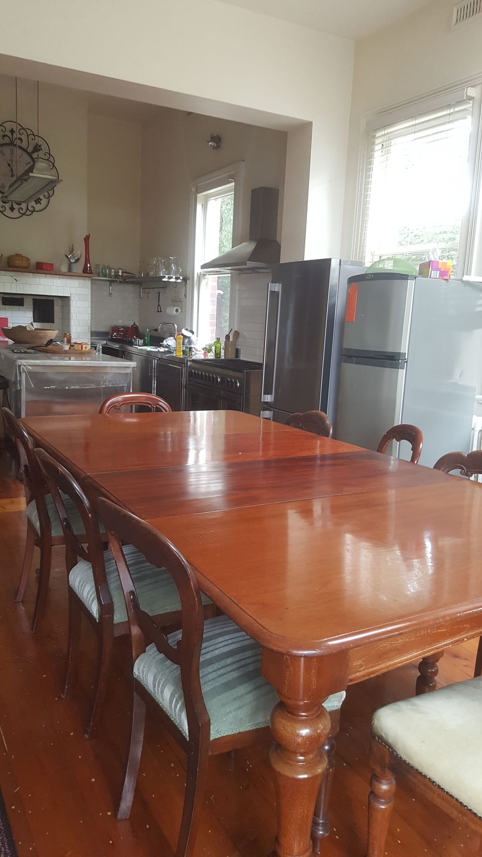 A generous space for guests to eat and talk