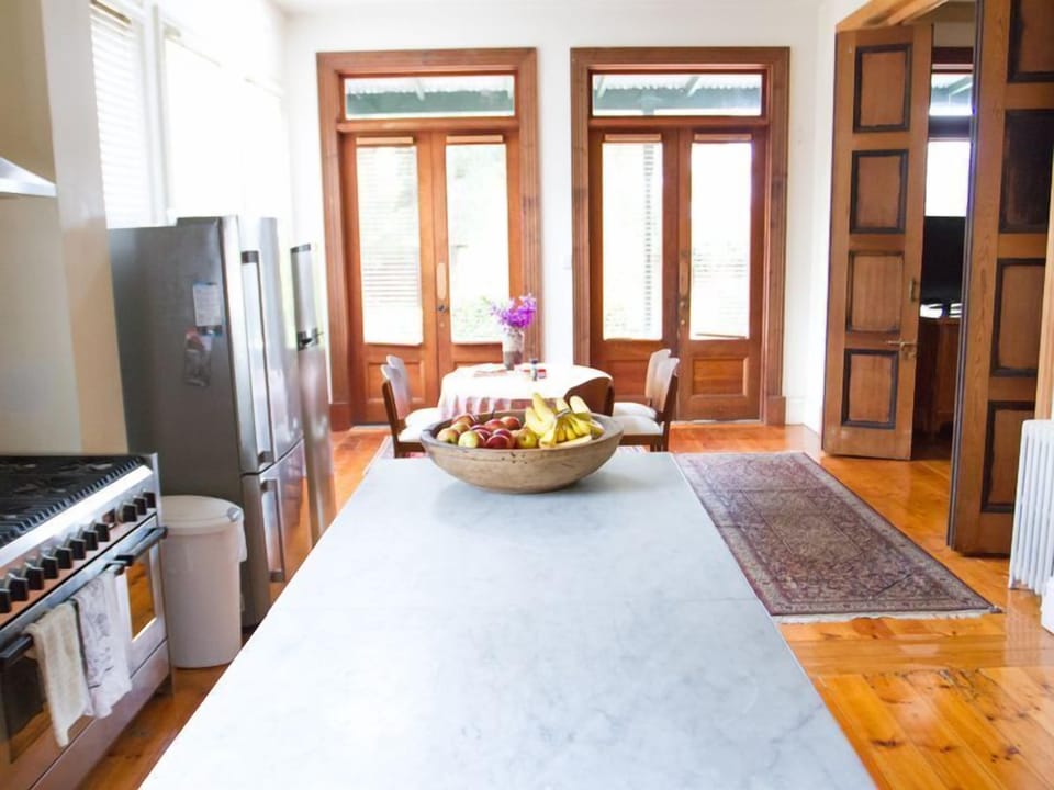 Large kitchen bench in marble