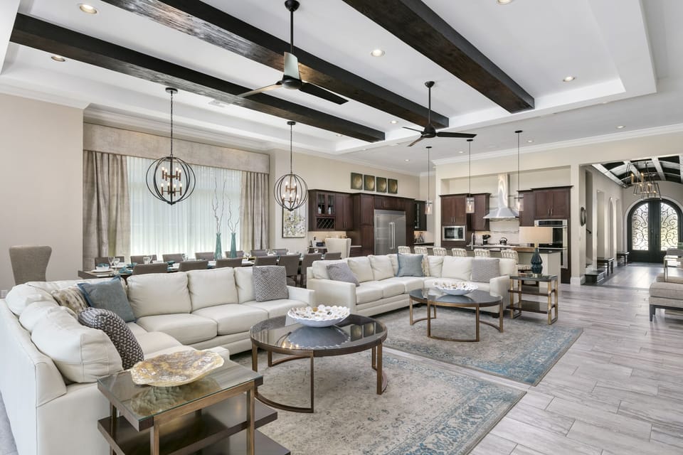 The open floor plan allows you to easily entertain all members of your party