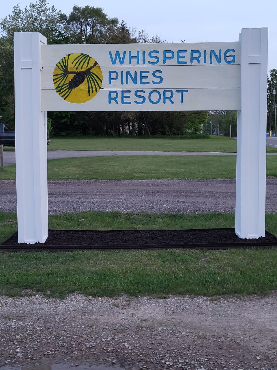 The sign out front, Enter from Patterson onto Russell 