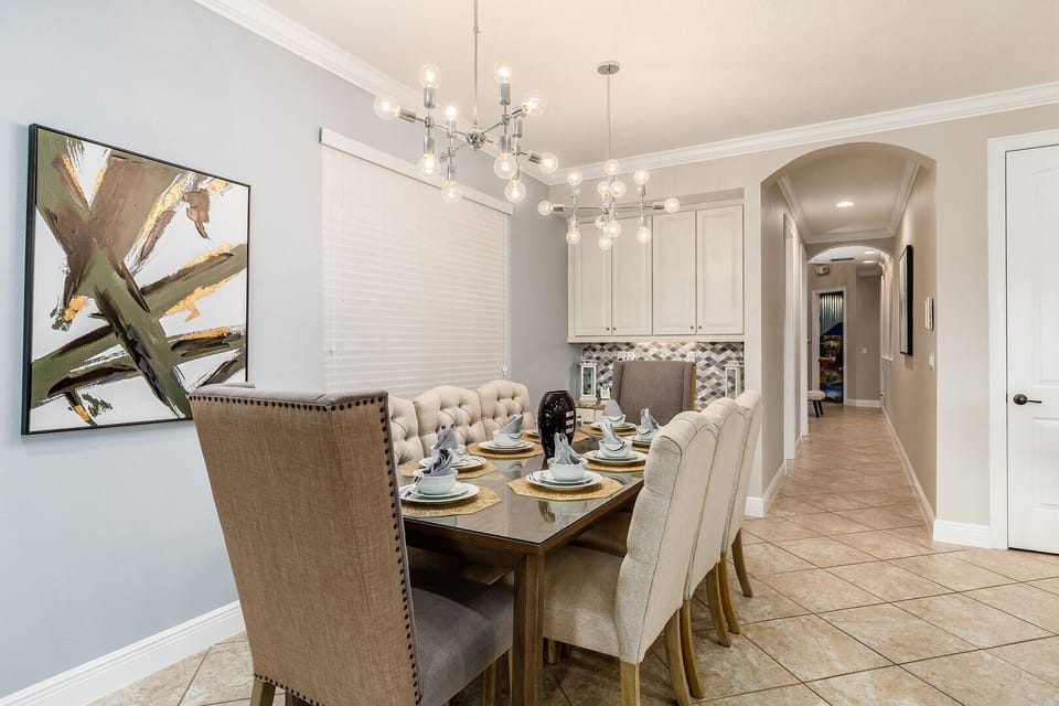 Eat a formal dinner in the dinning room with seating for 8