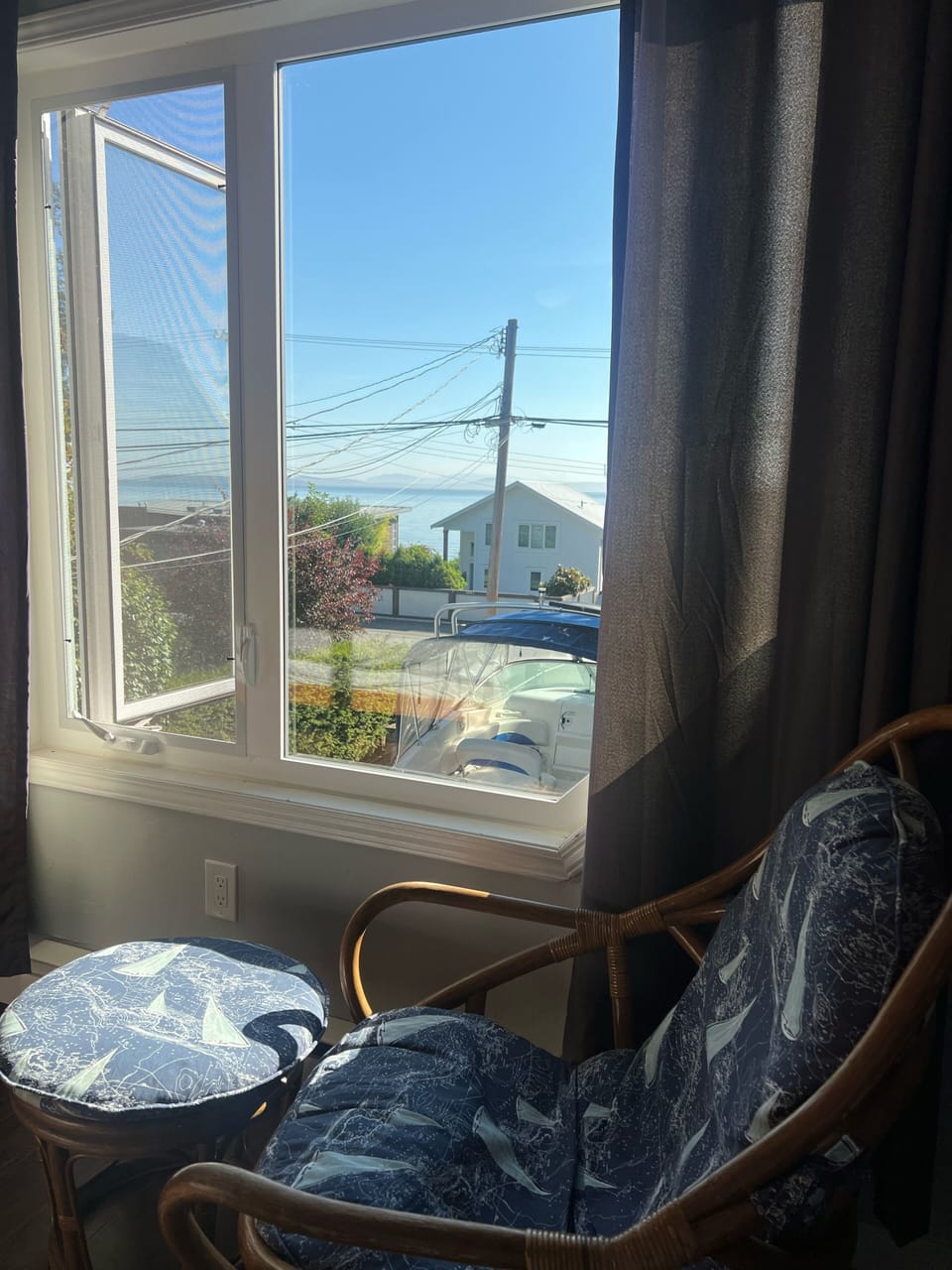 View out of master bedroom window. 