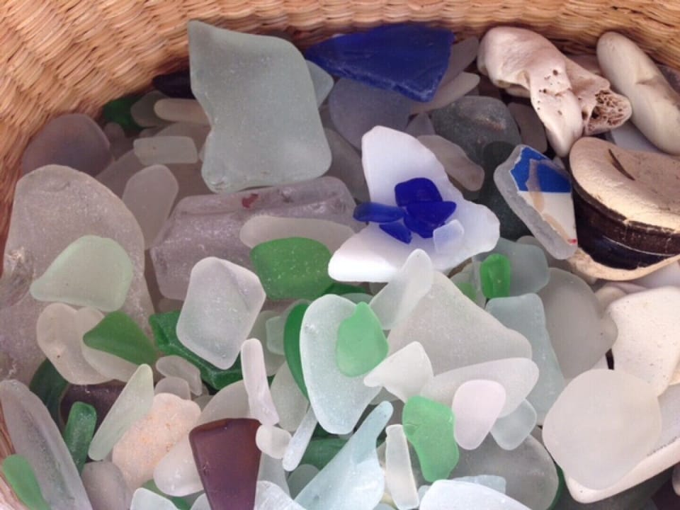 Sea glass found on beach