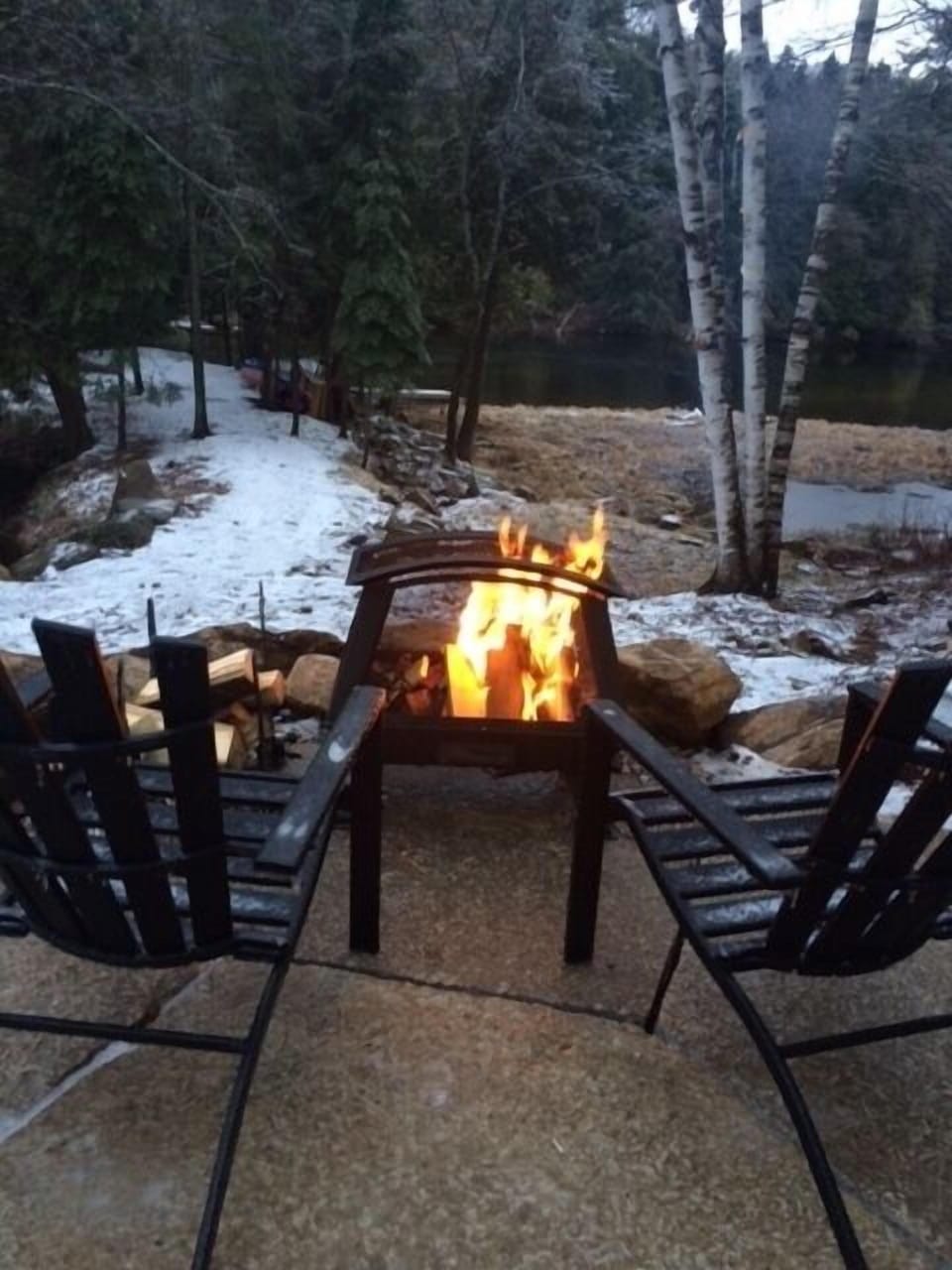 Stone Patio Fireplace