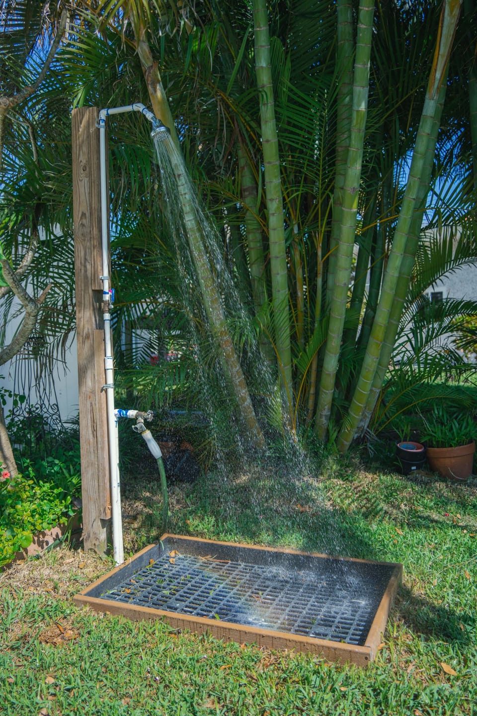 Jump in! +2 refreshing outdoor showers will really cool you off !! 🌴
