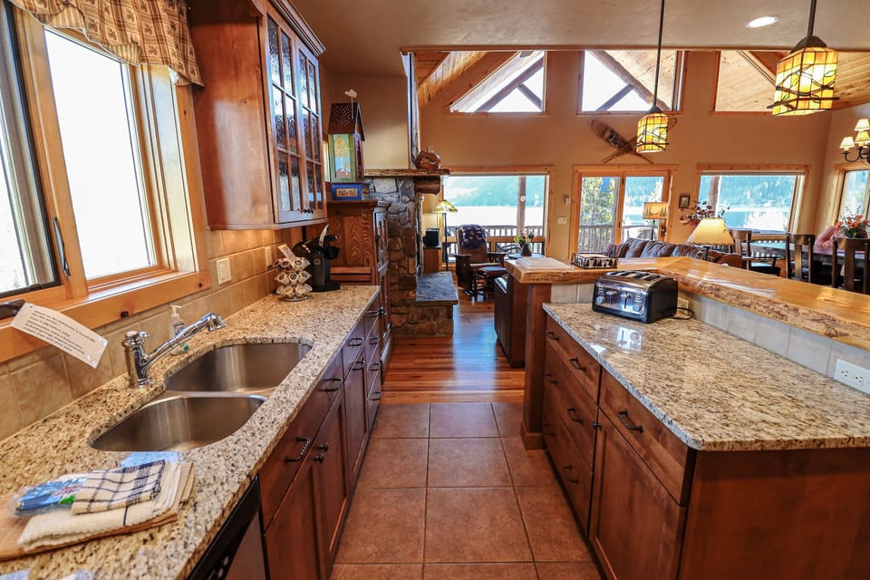 Kitchen looking to living room