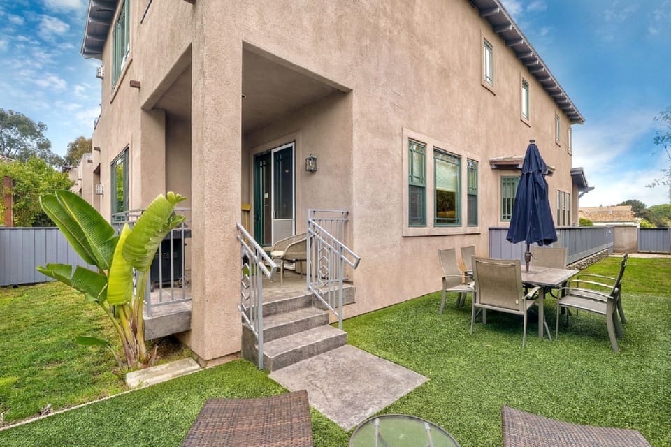 Private Backyard, bbq and seating area.  All fenced. 