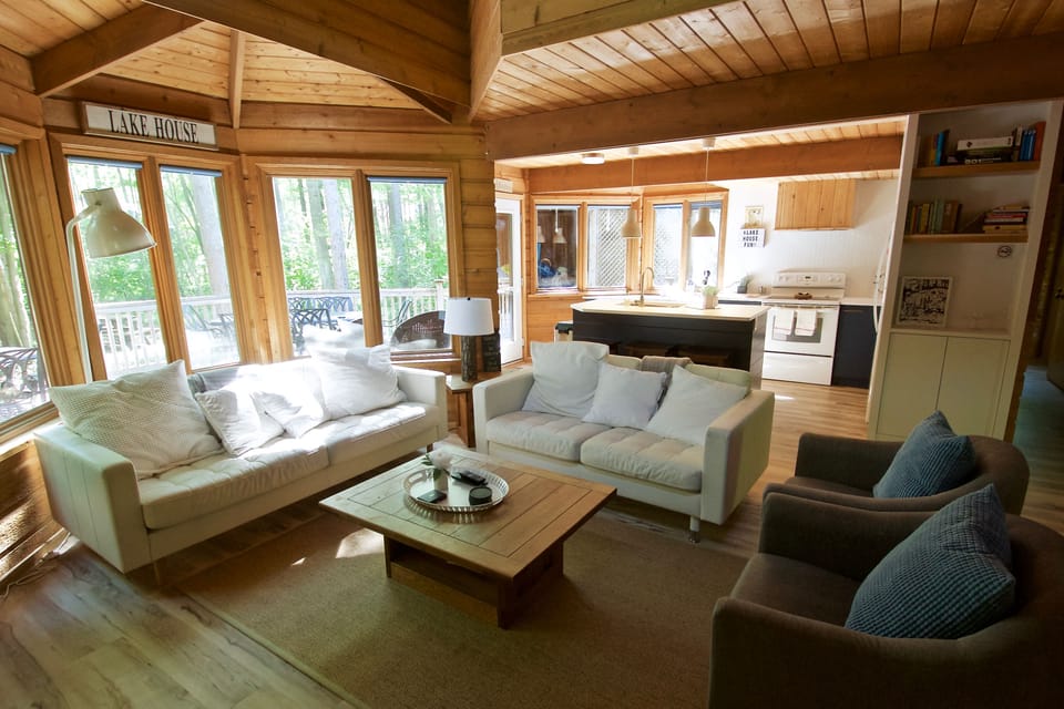 Unwind after a long day at the beach, by socializing or a family movie night.