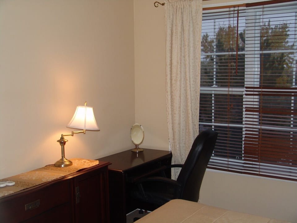 Office area can double as dressing table