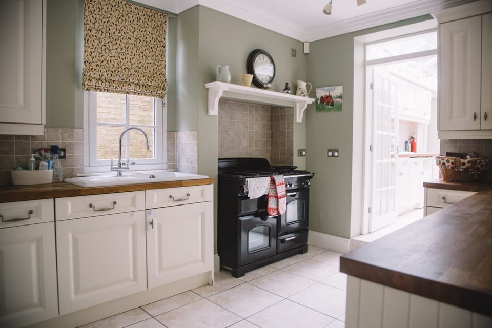 The kitchen is well equipped with fridge freezer, range cooker and dishwasher 