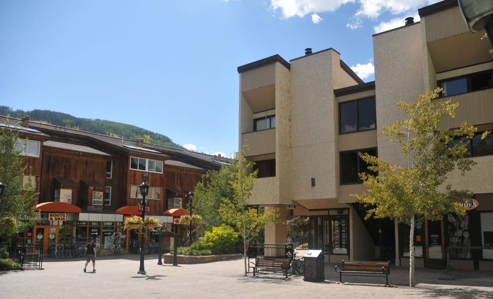 Lionshead Arcade building, about a 1 minute walk to ski school, gondola. 