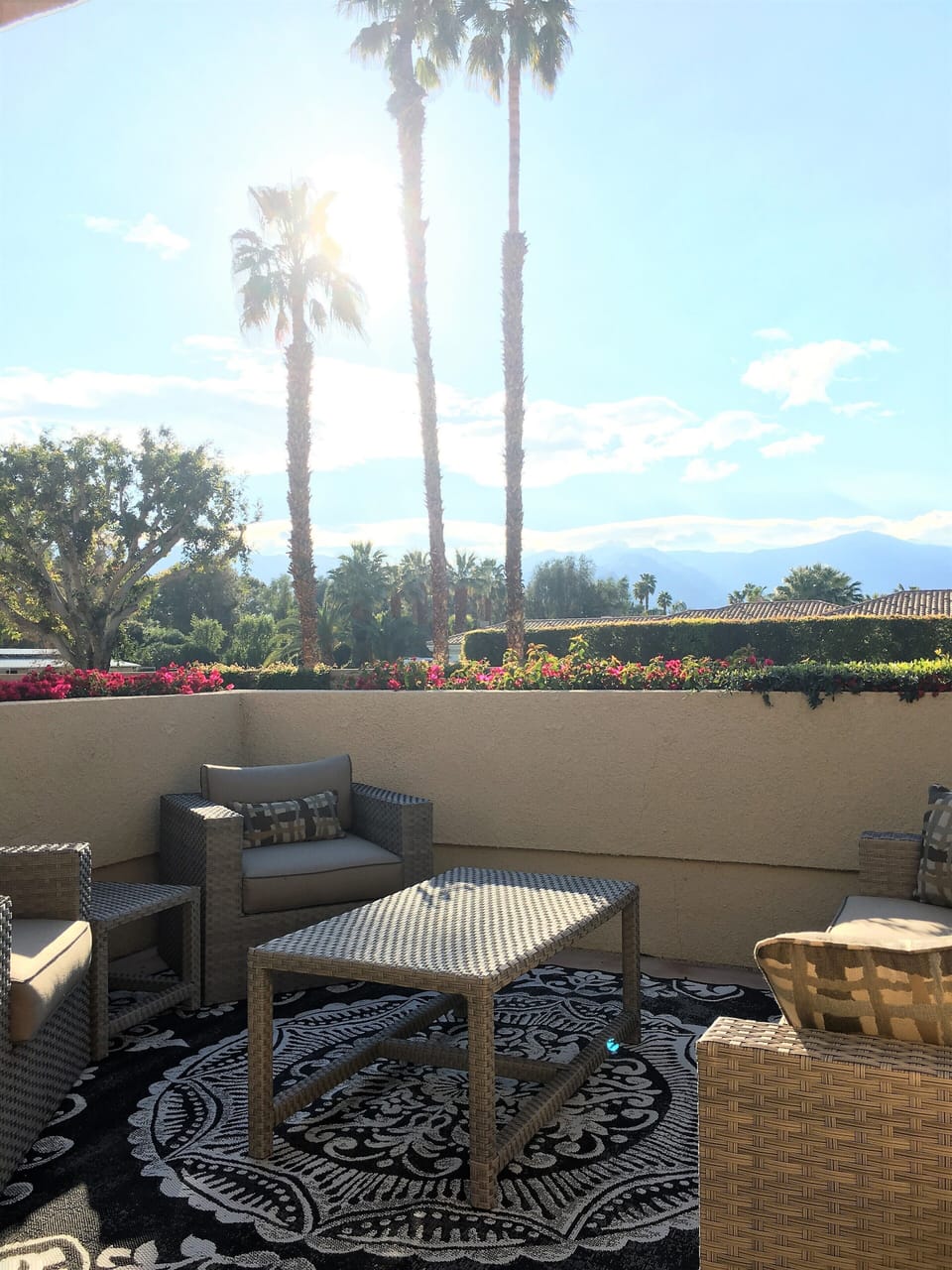 West mountain views from new raised concrete patio!