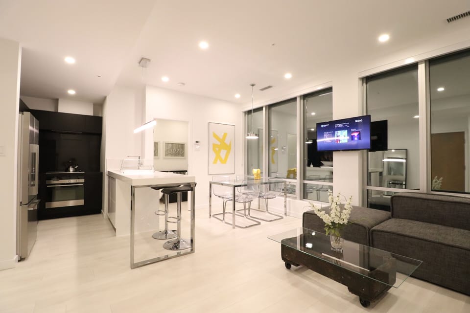Recessed, dimmable lighting throughout entire condo
