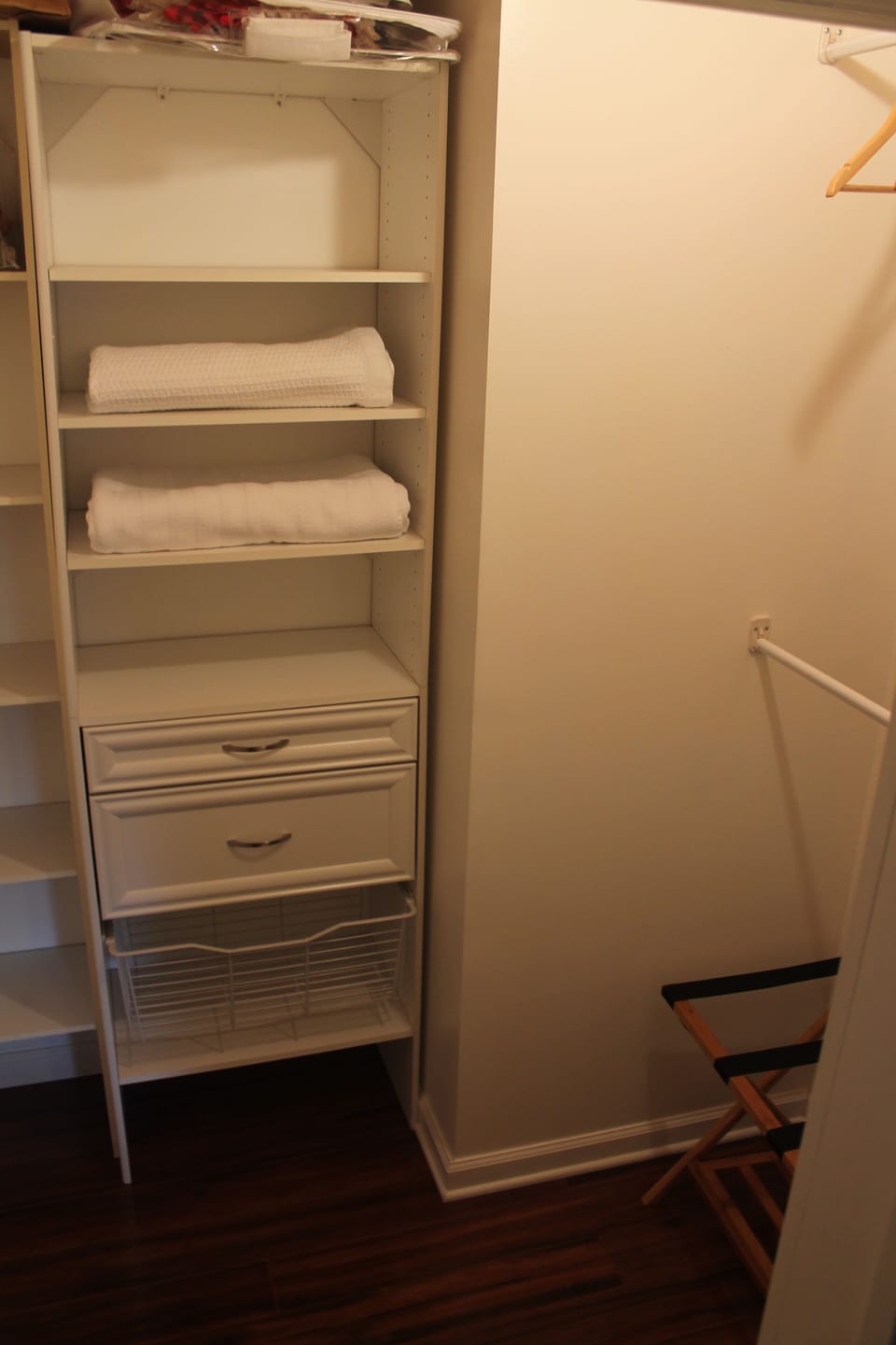 Walk-in closet in bedroom