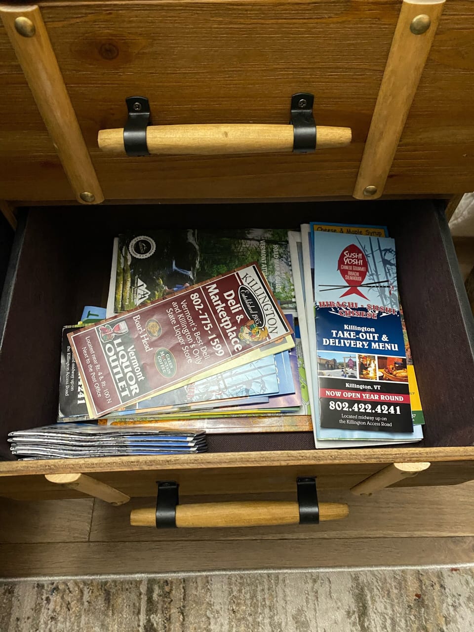 Take out menus and trail maps