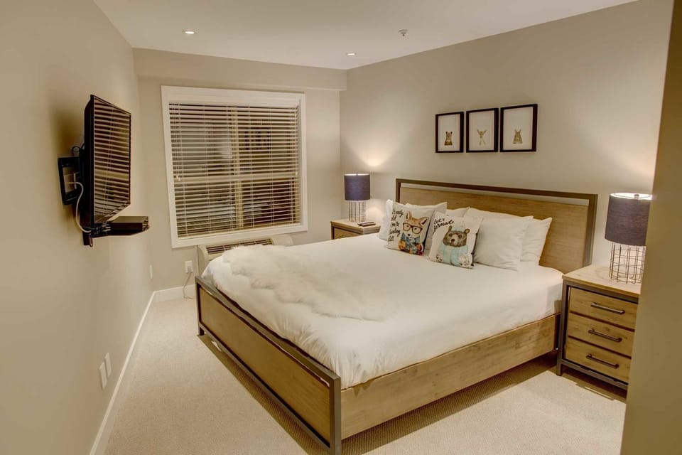 Master bedroom with king size bed and cable TV