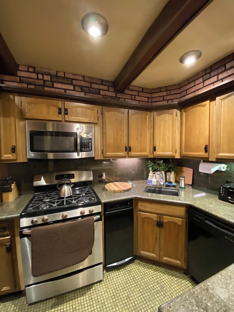 Kitchen with granite counter tops