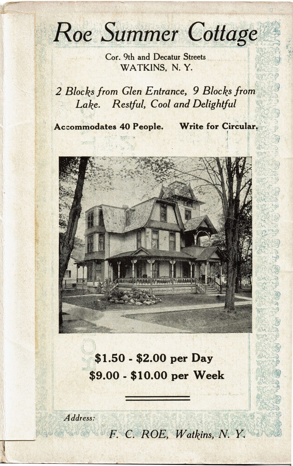 Original rental postcard