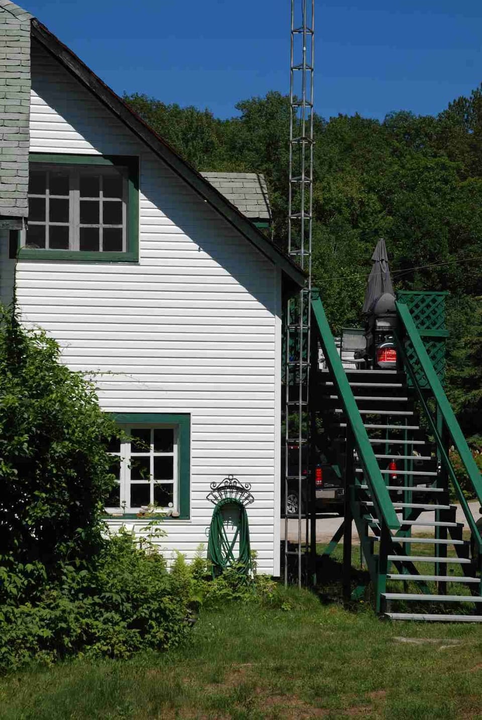 the stairs up to the Ice Palace unit's deck