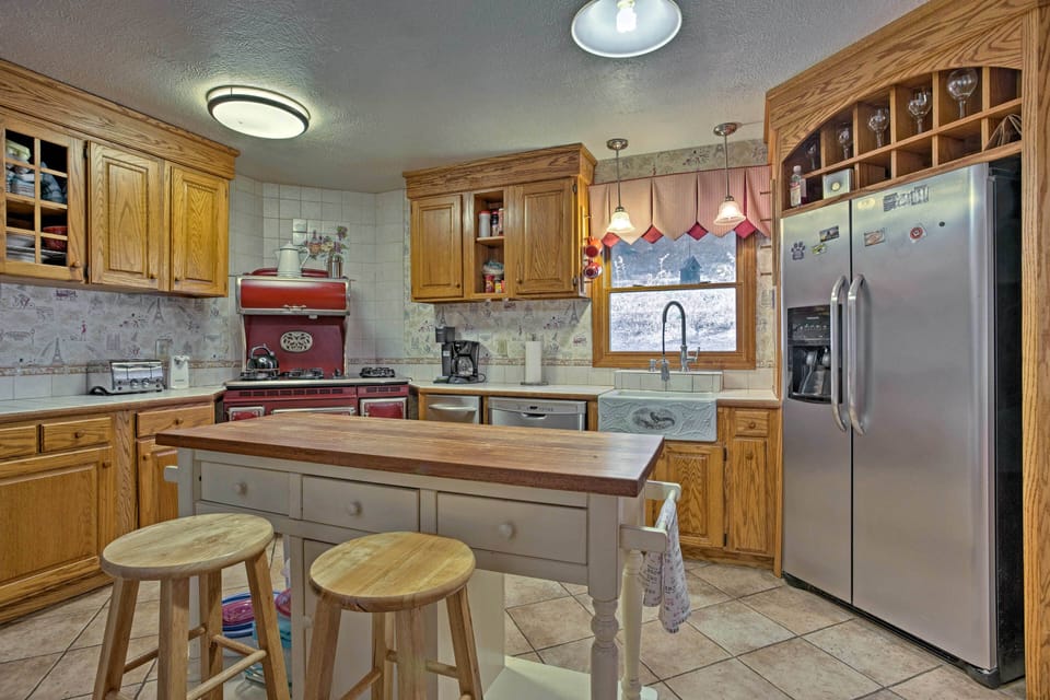 Grab a stool at the breakfast bar to sip wine and keep the chef company.