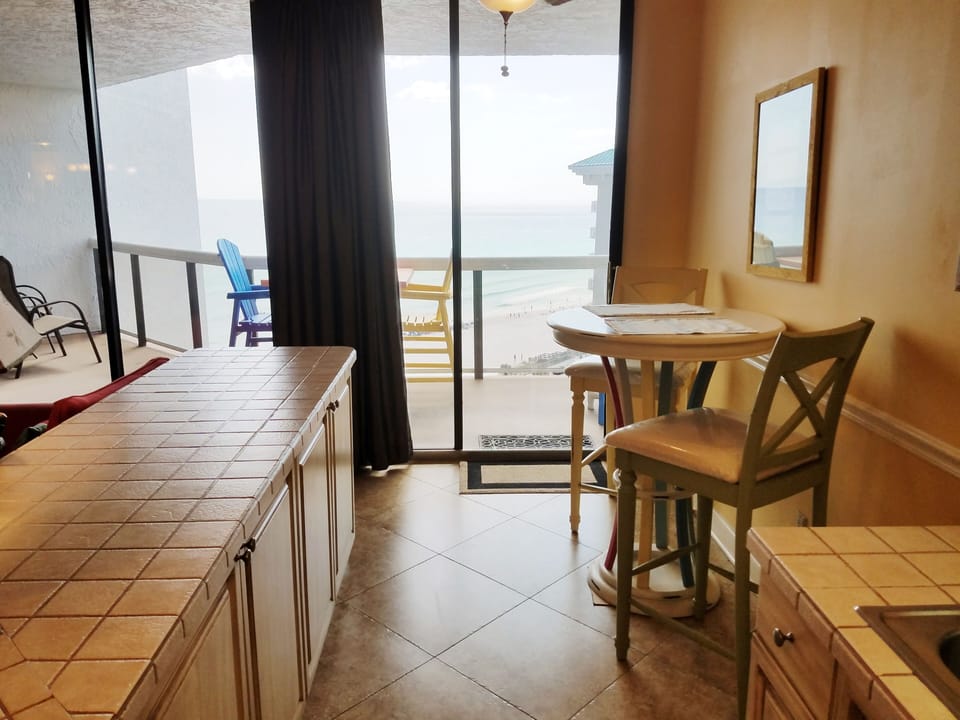 Lots of counter space Balcony access,