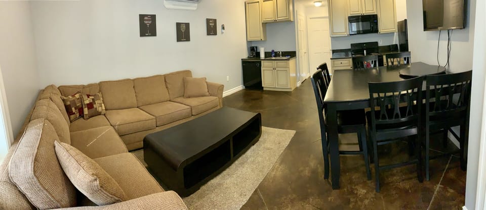 Living Room, Dining Room, and Kitchen