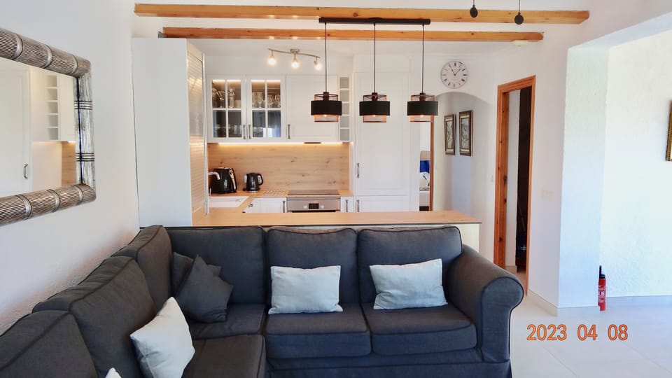Stunning open plan living sining room. with new kitchen and furniture.