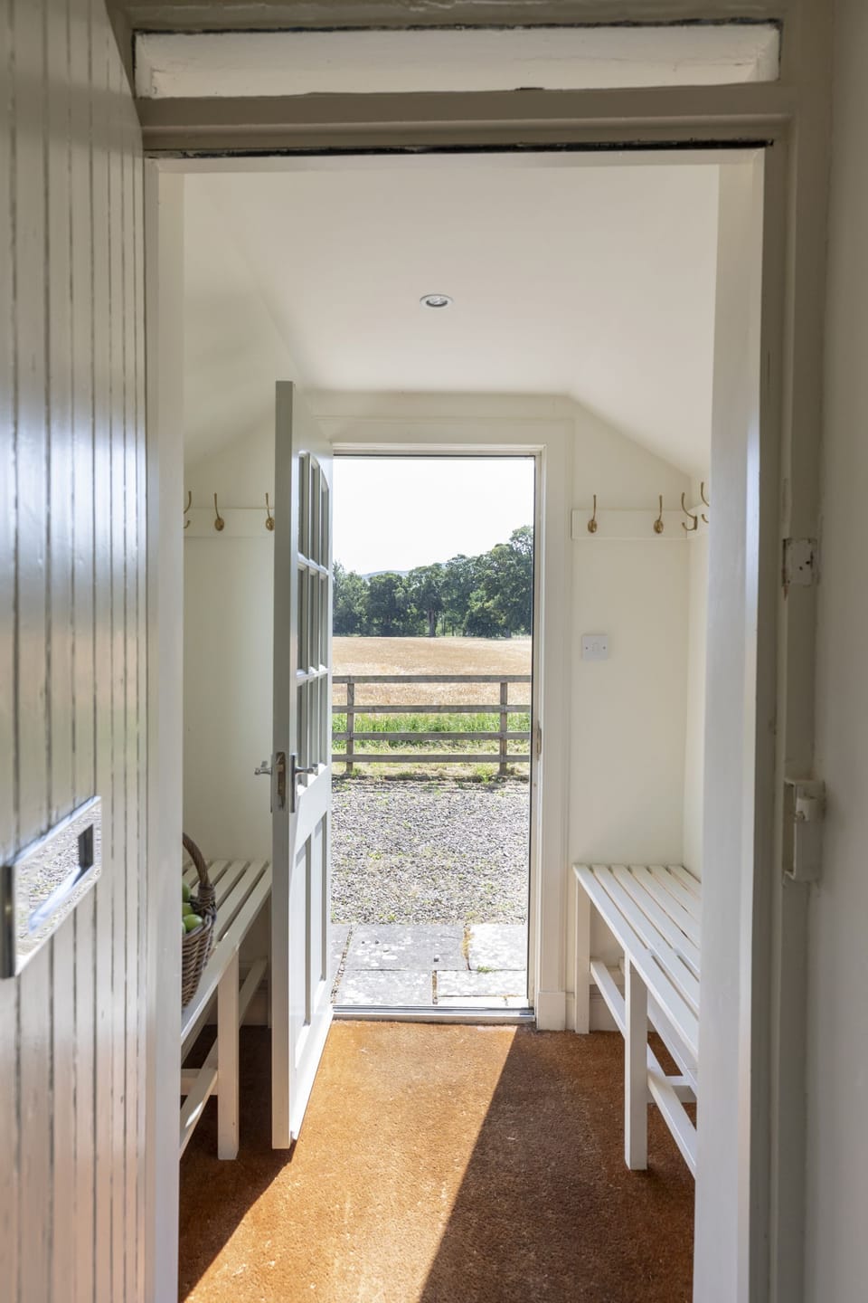 Garden Cottage, Teviot Bank - the front door and countryside views