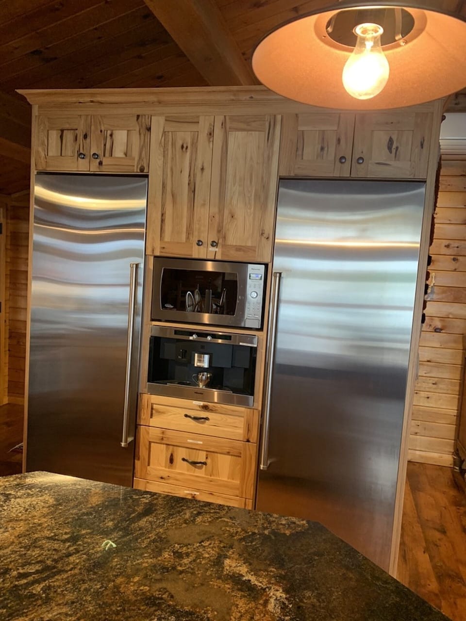 Sub zero fridge and separate freezer and Miele Nespresso machine