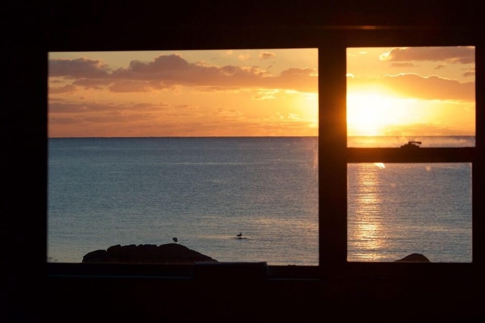 sunrise picture taken from living room sofa