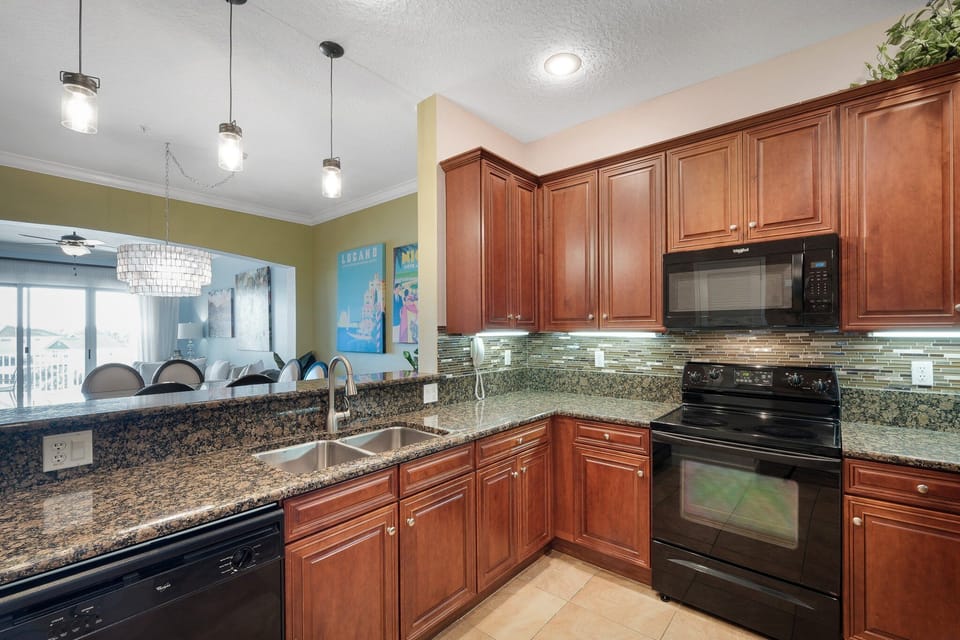 The kitchen is fully stocked with everything you need to cook during your vacation