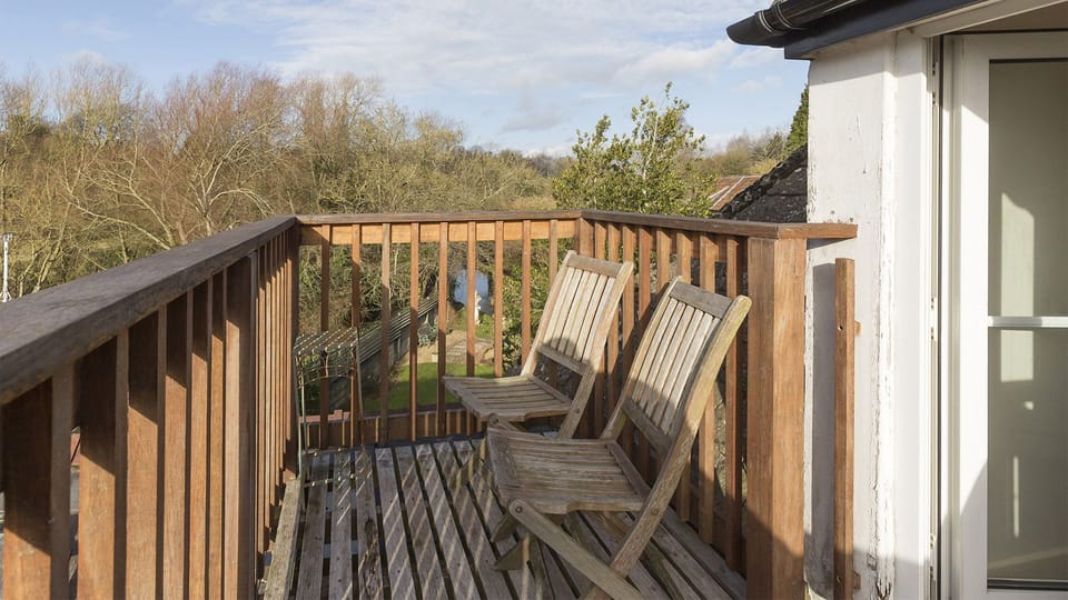 The balcony with views over the River Avon, The Leat at Wynard Mill, Bolthole Retreats