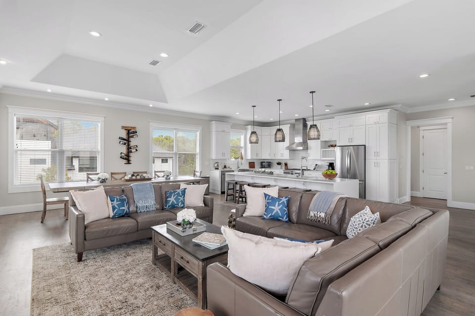 Buena Vista - Seagrove Beach - Third Floor - Living Area - Buena Vista - Seagrove Beach - Third Floor - Living, Dining, and Kitchen Area