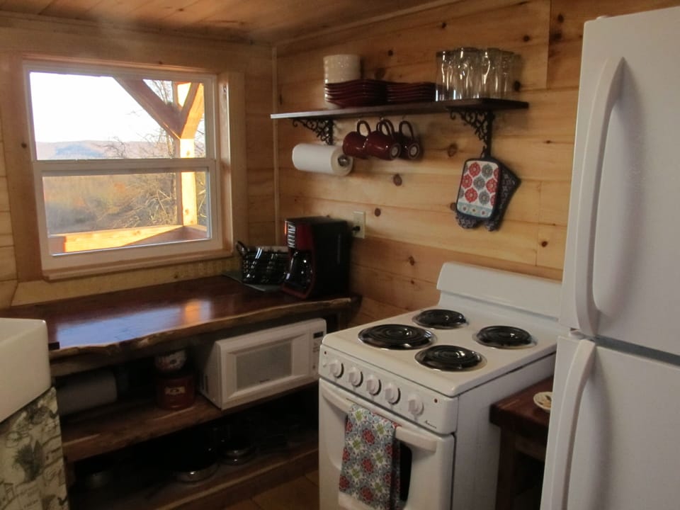 Everything in the kitchen is easy to locate and simple to use.